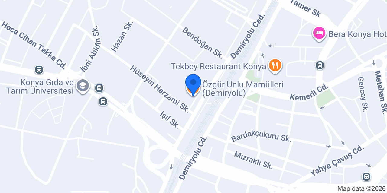 Özgür Unlu Mamülleri (Demiryolu) konumu