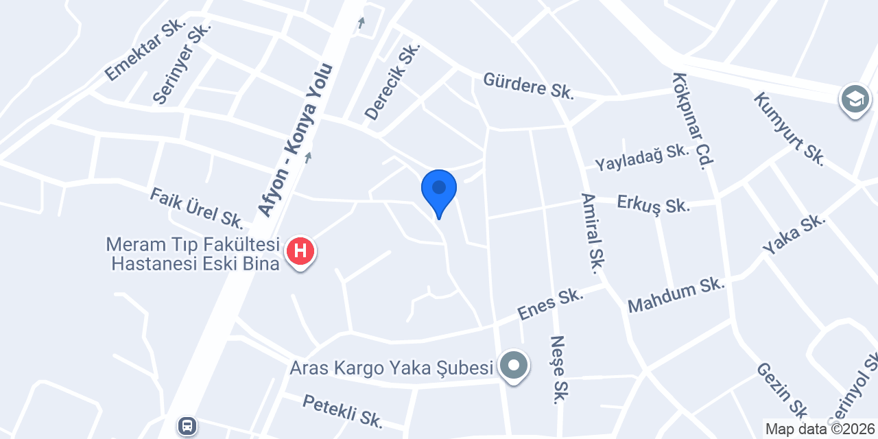Selçuk Ünv. Tıp Fak. konumu
