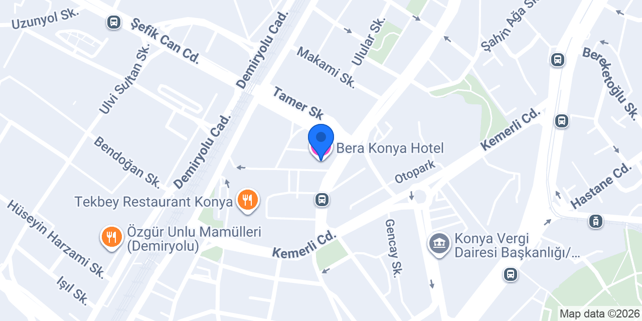 Bera Konya Hotel konumu