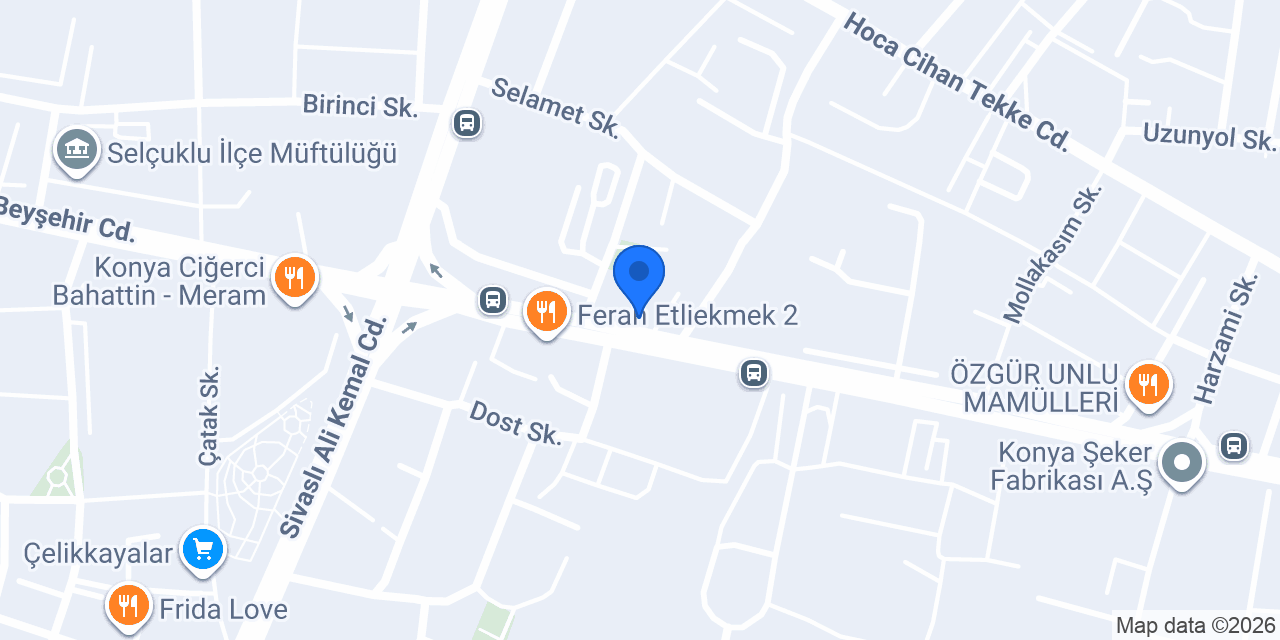 Konya Gece Dönercisi (Şeker Şubesi) konumu