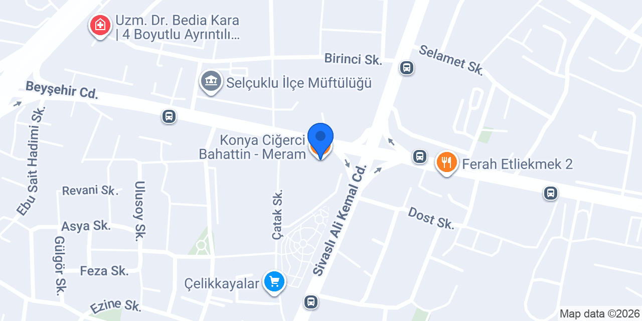 Konya Ciğerci Bahattin - Meram konumu