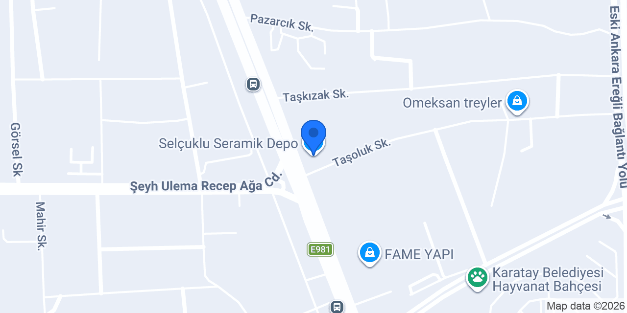 Selçuklu Seramik Depo konumu