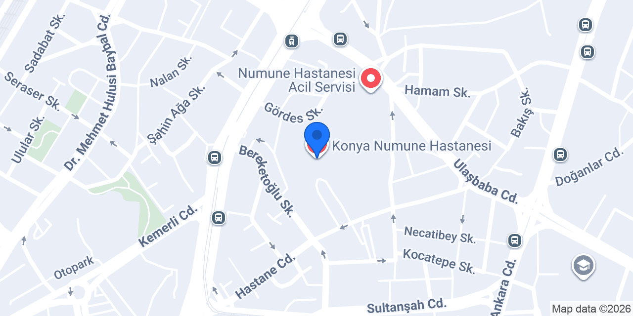 Konya Numune Hastanesi konumu