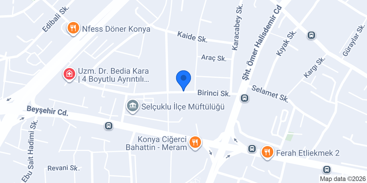 Hamido Baklava Konya 1. Bayisi konumu