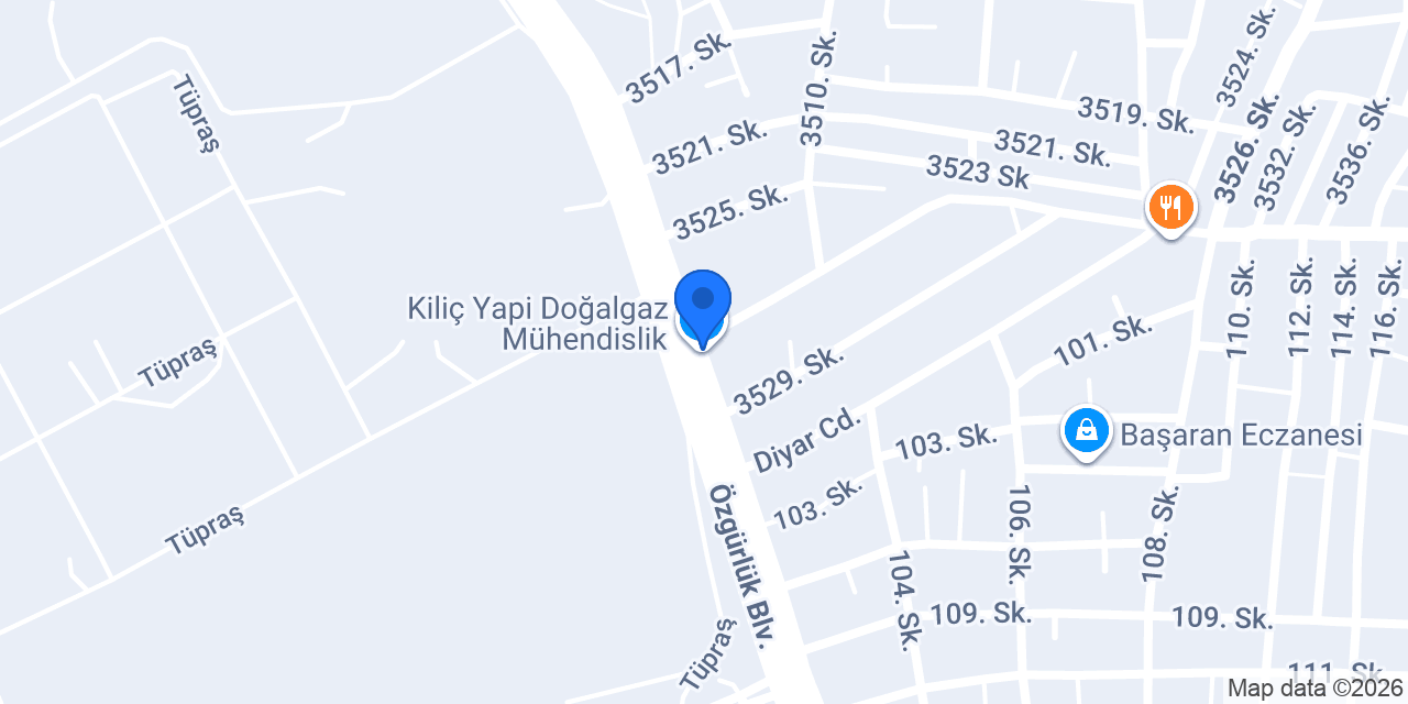 Kiliç Yapi Doğalgaz Mühendislik konumu