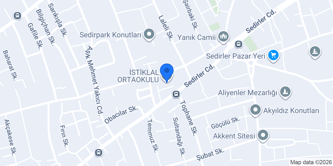 İSTİKLAL ORTAOKULU konumu