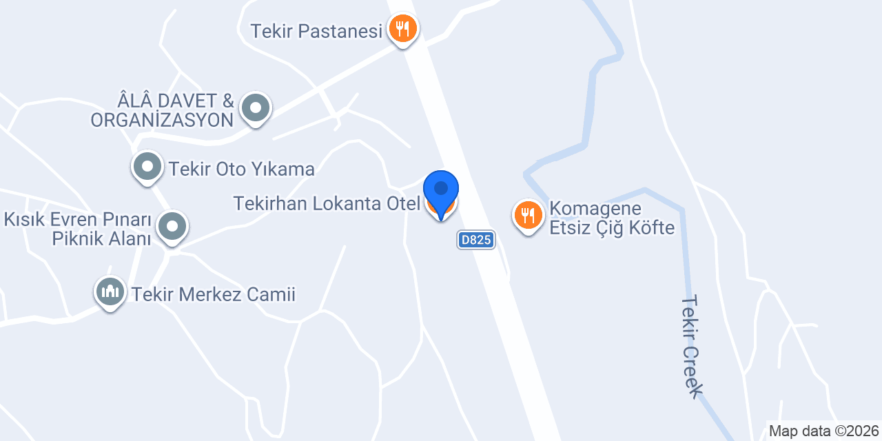 Tekirhan Lokanta Otel konumu