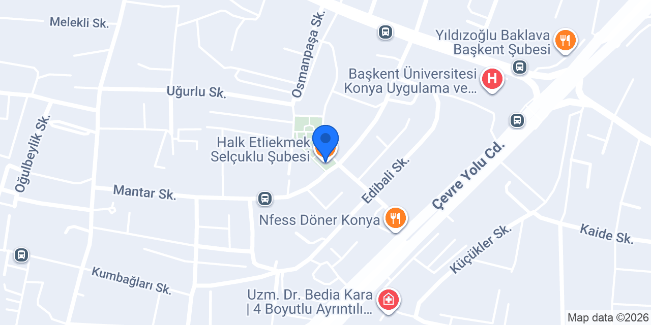 Halk Etliekmek Selçuklu Şubesi konumu