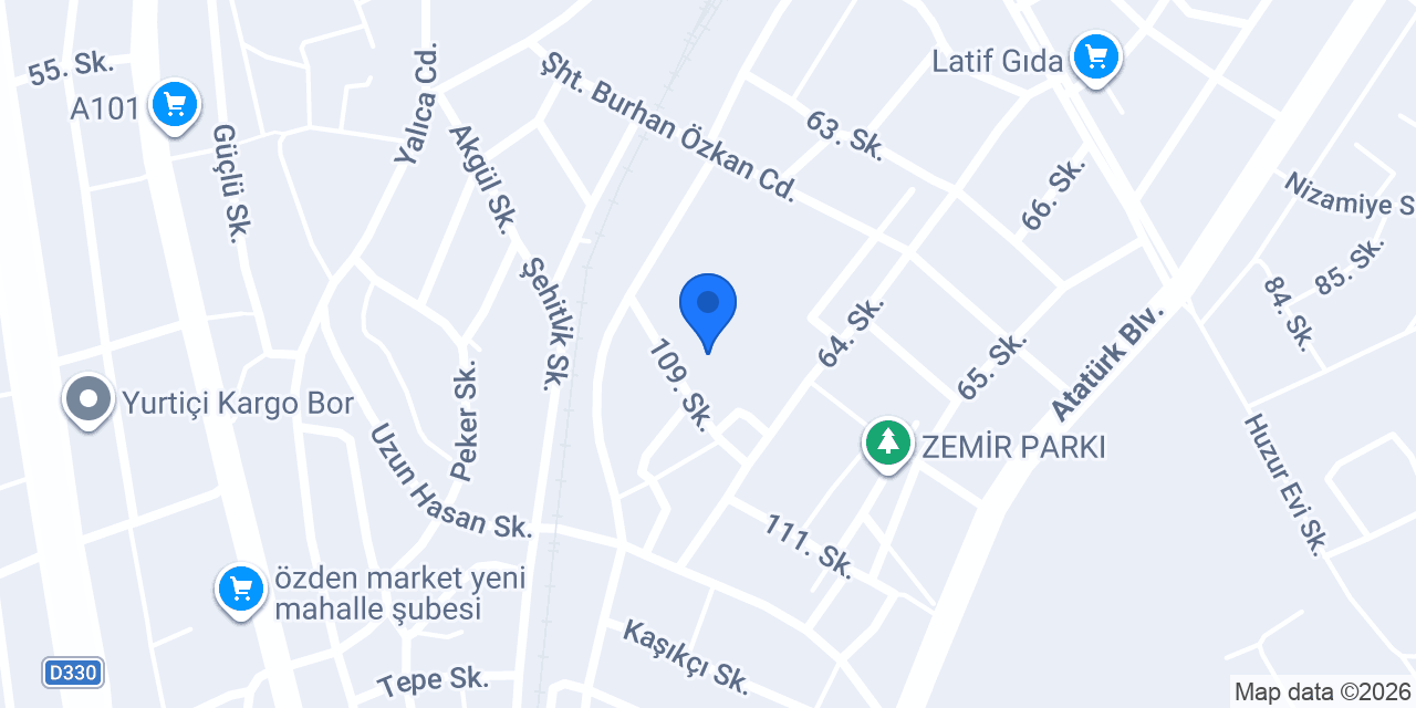 Bor Atatürk Ortaokulu konumu