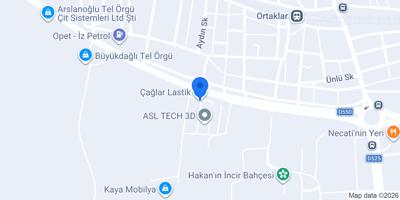 Çağlar Lastik konumu