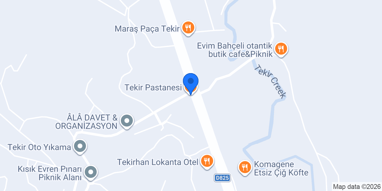 Tekir Pastanesi konumu