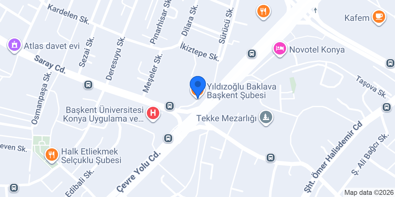 Yıldızoğlu Baklava Başkent Şubesi konumu