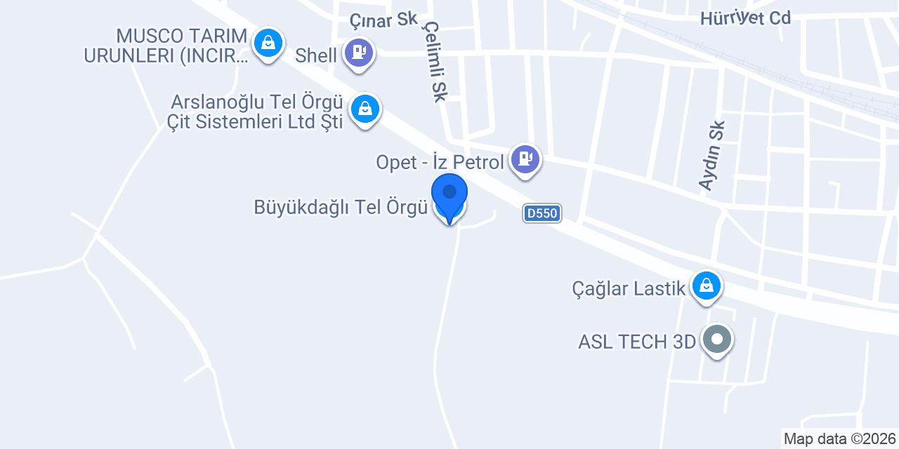 Büyükdağlı Tel Örgü konumu
