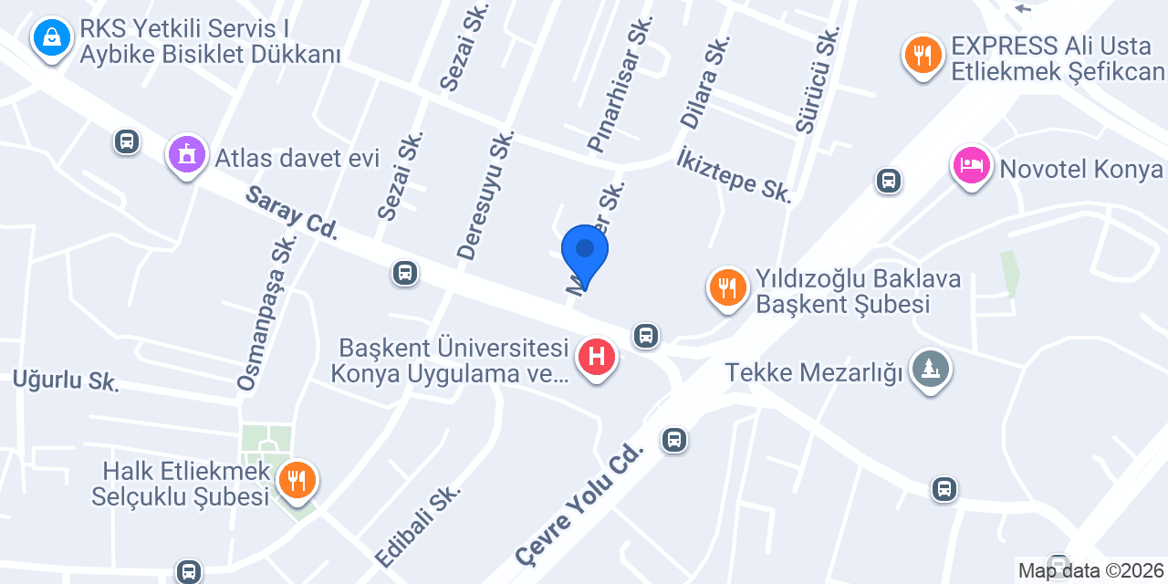 Doç. Dr. Mustafa Kemal İlik-Konya Başkent Üniversitesi Hastanesi konumu
