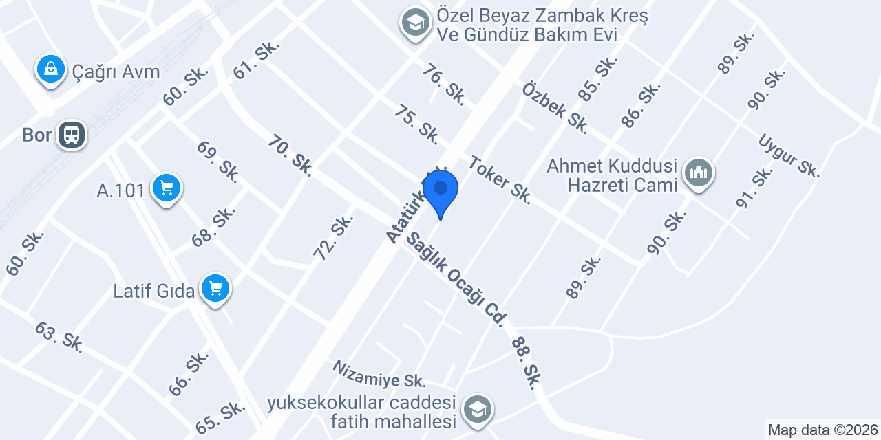 Özel Fatih Ortaokul Öğrenci Yurdu konumu