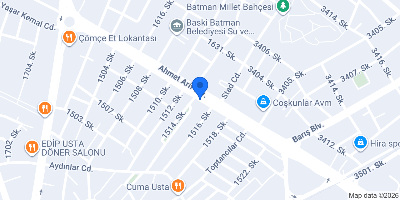 Batman Ekmek Fırını konumu