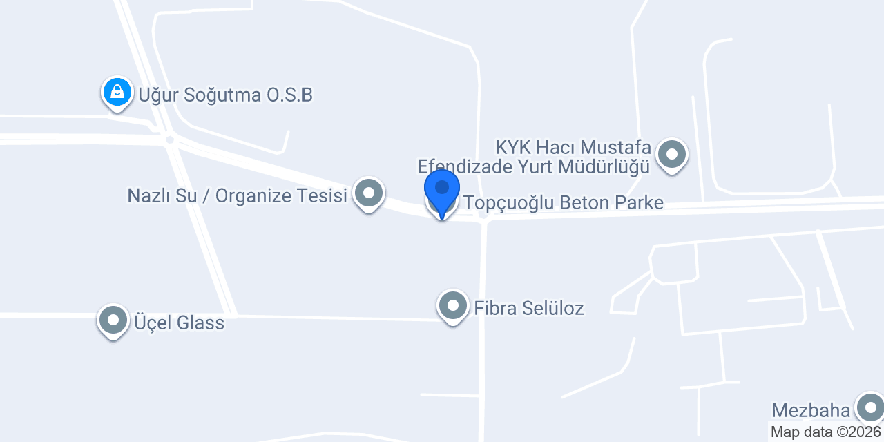 Topçuoğlu Beton Parke konumu