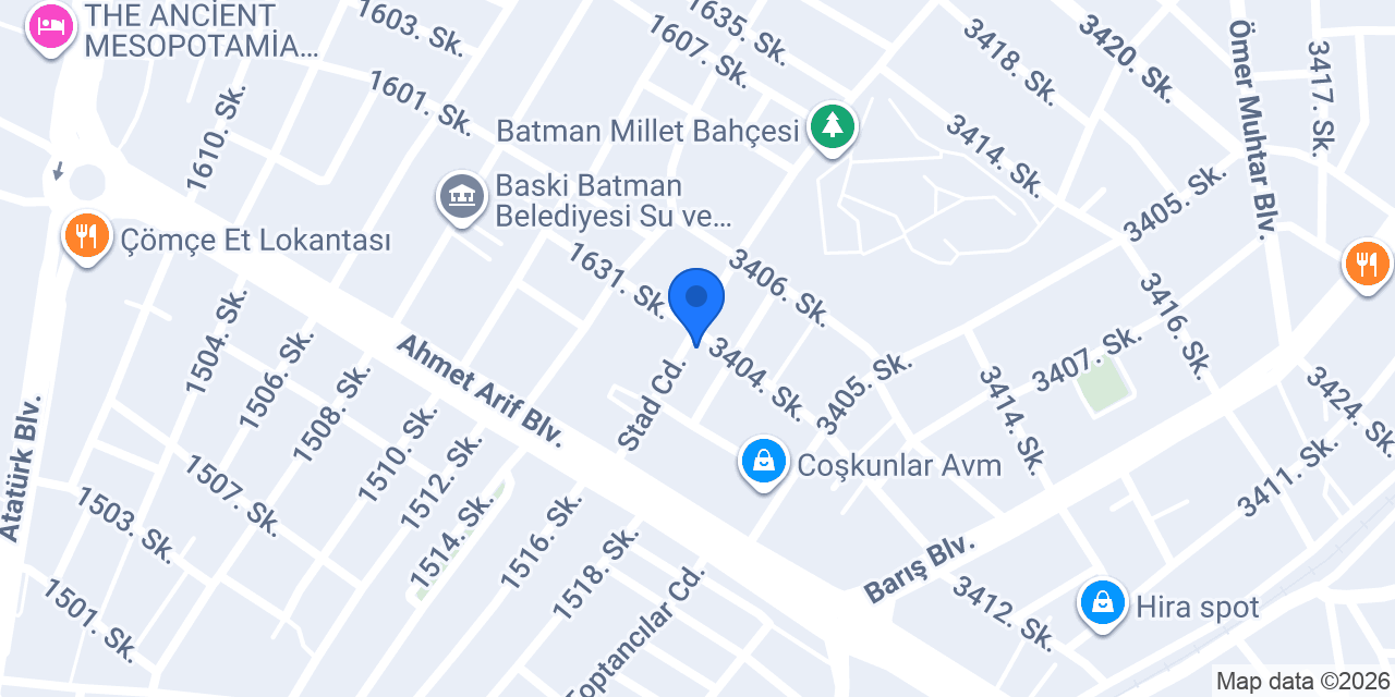 Çınar pide lahmacun konumu