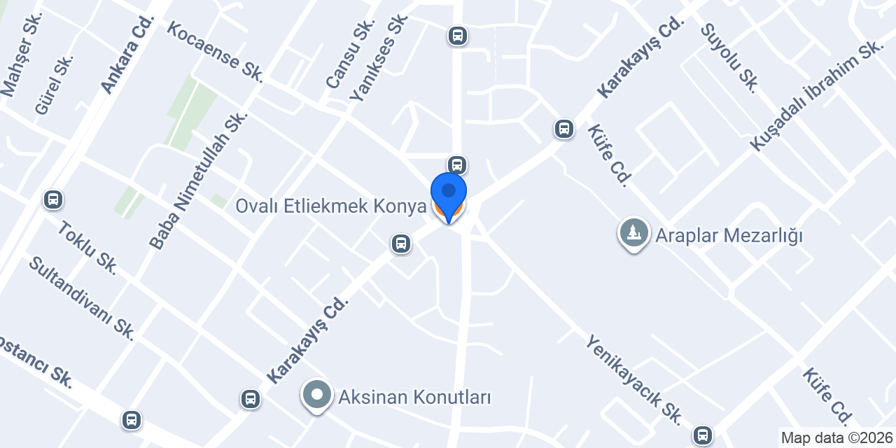 Ovalı Etliekmek Konya konumu