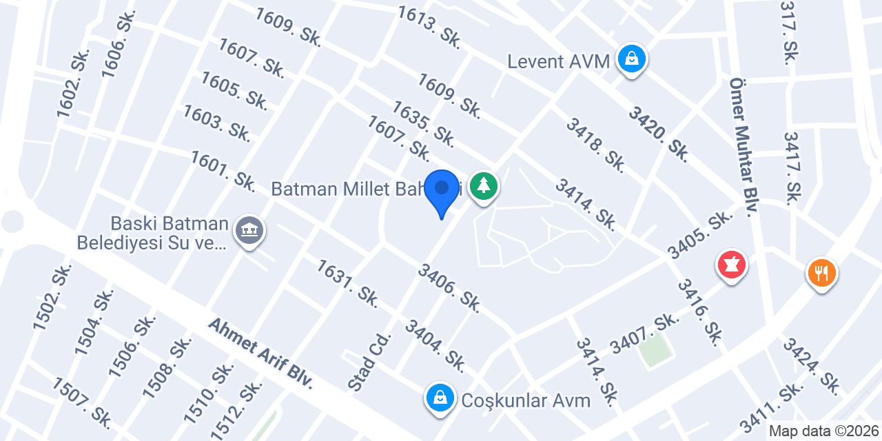 Batman Alyans Dügün Sarayı konumu