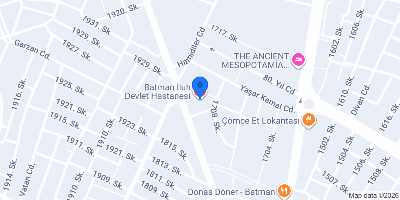Batman İluh Devlet Hastanesi konumu