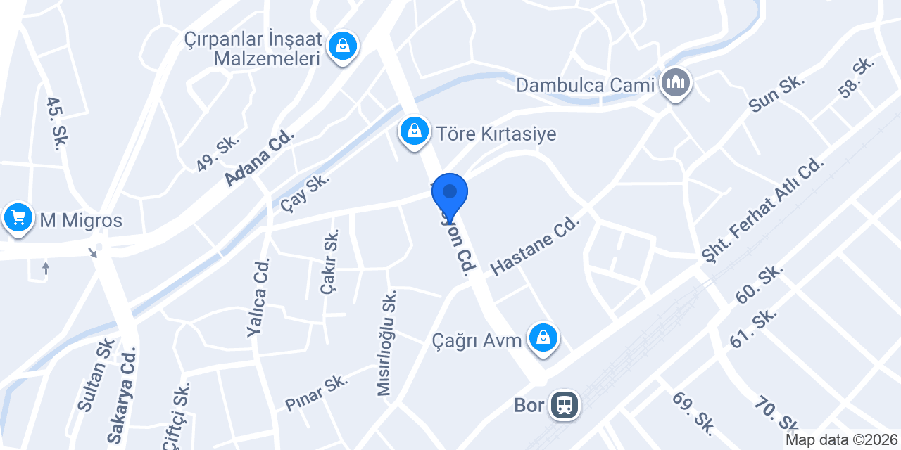 Bor Çınar Gıda konumu