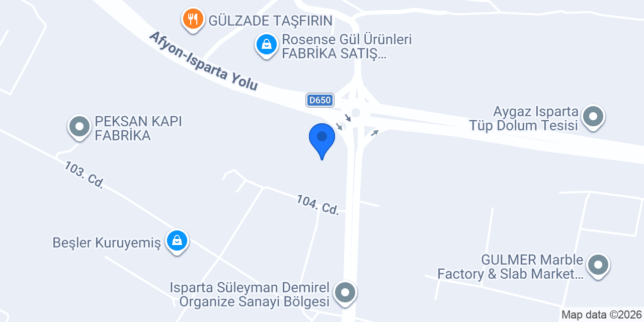Aikon Minibar Isparta Üretim Tesisi konumu