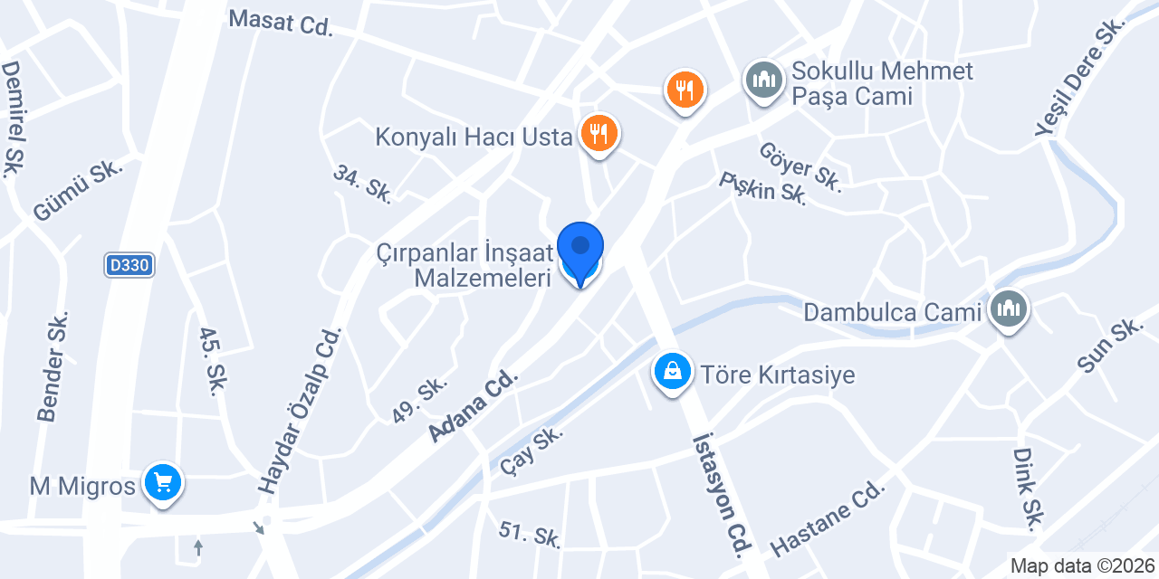 Çırpanlar İnşaat Malzemeleri konumu