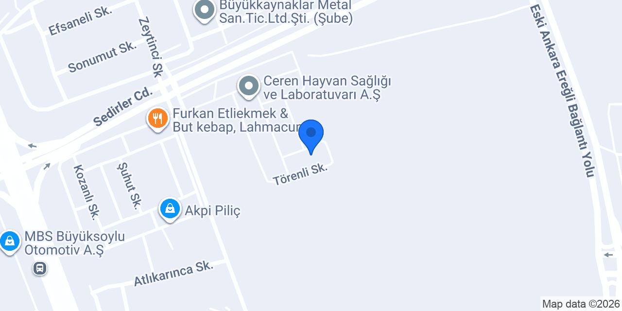 Evkon Yatak & Baza konumu