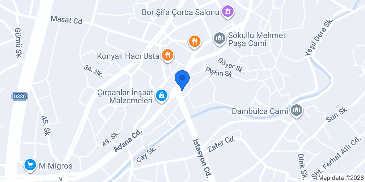 Bor Kız Meslek Lisesi konumu