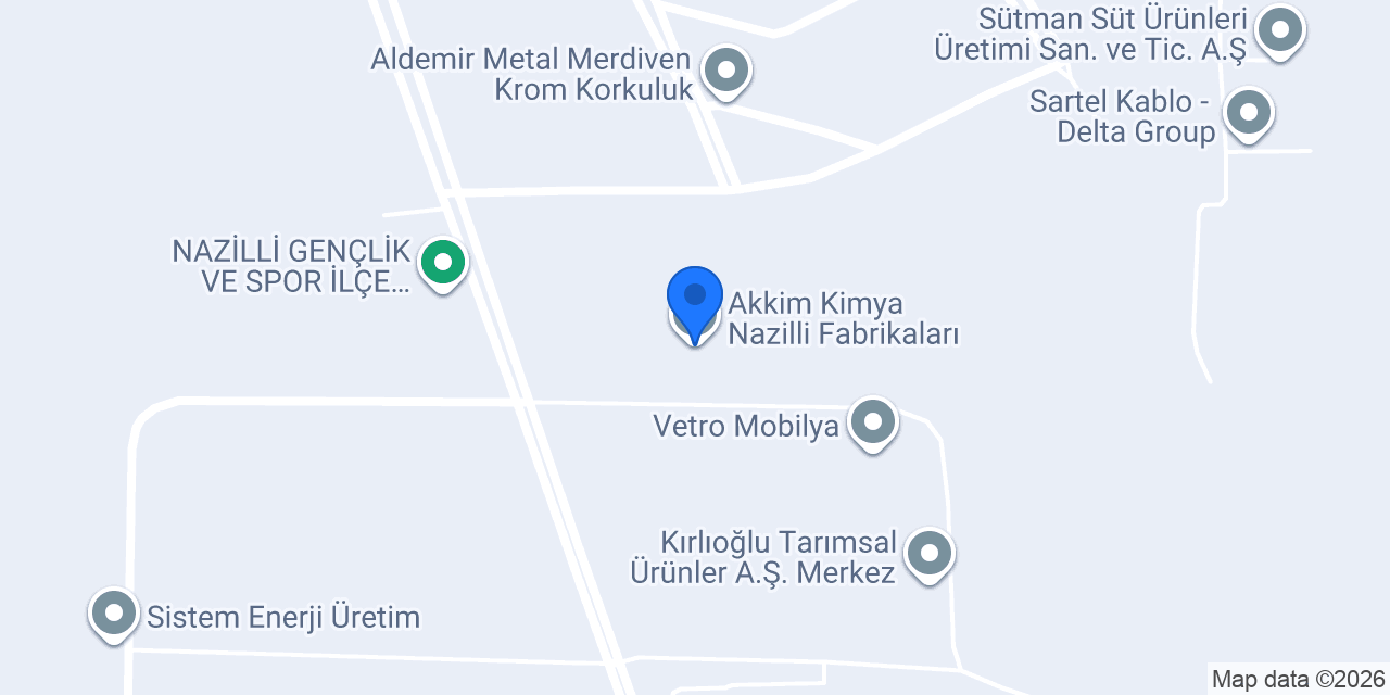 Akkim Kimya Nazilli Fabrikaları konumu