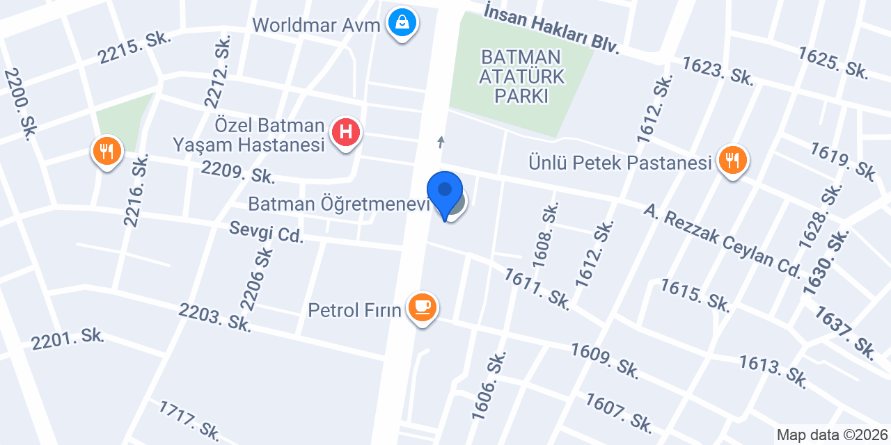 Bahçe cafe restoran konumu
