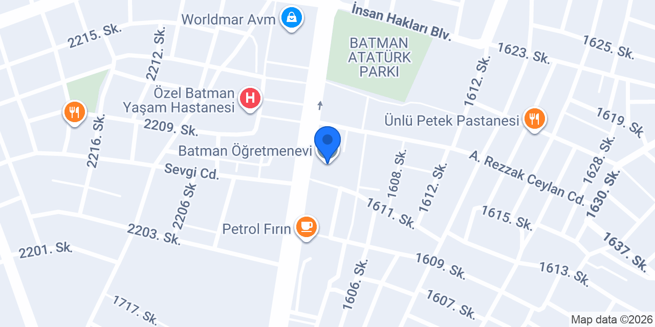 Batman Öğretmenevi konumu