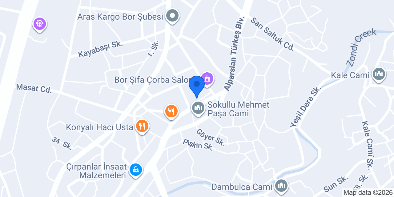 Türkiye İş Bankası Bor/Niğde Şubesi konumu