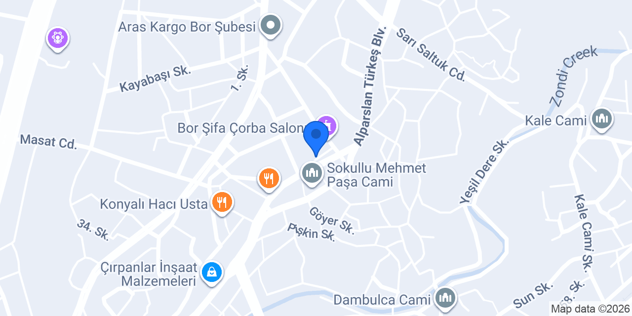 Bor Bereket Et Şarküteri ve Pide Salonu konumu