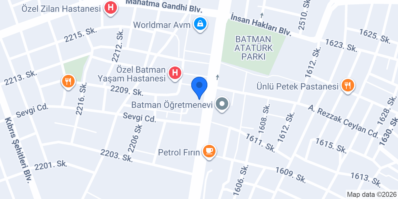 Birevim Batman Şubesi konumu