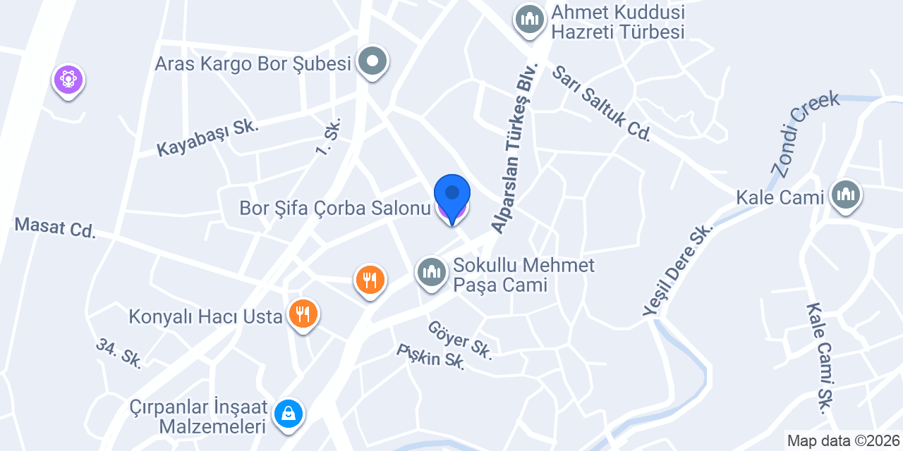 Bor Şifa Çorba Salonu konumu