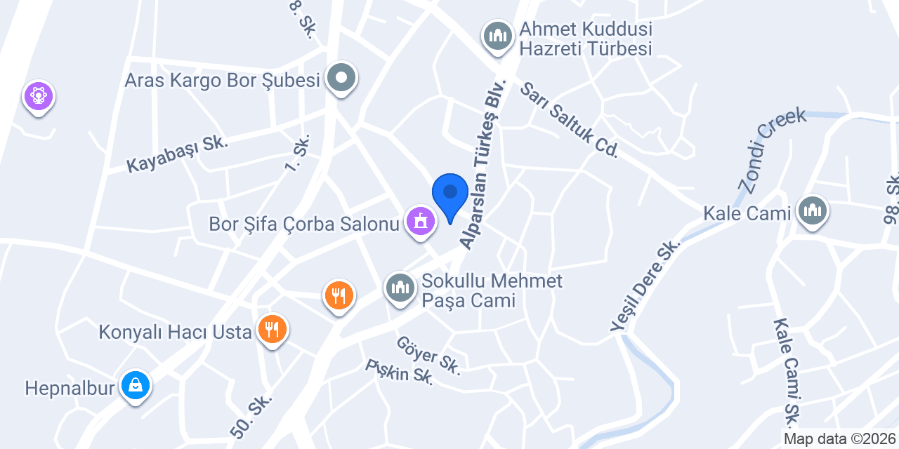 Sansiro Parfümeri Bor Niğde konumu