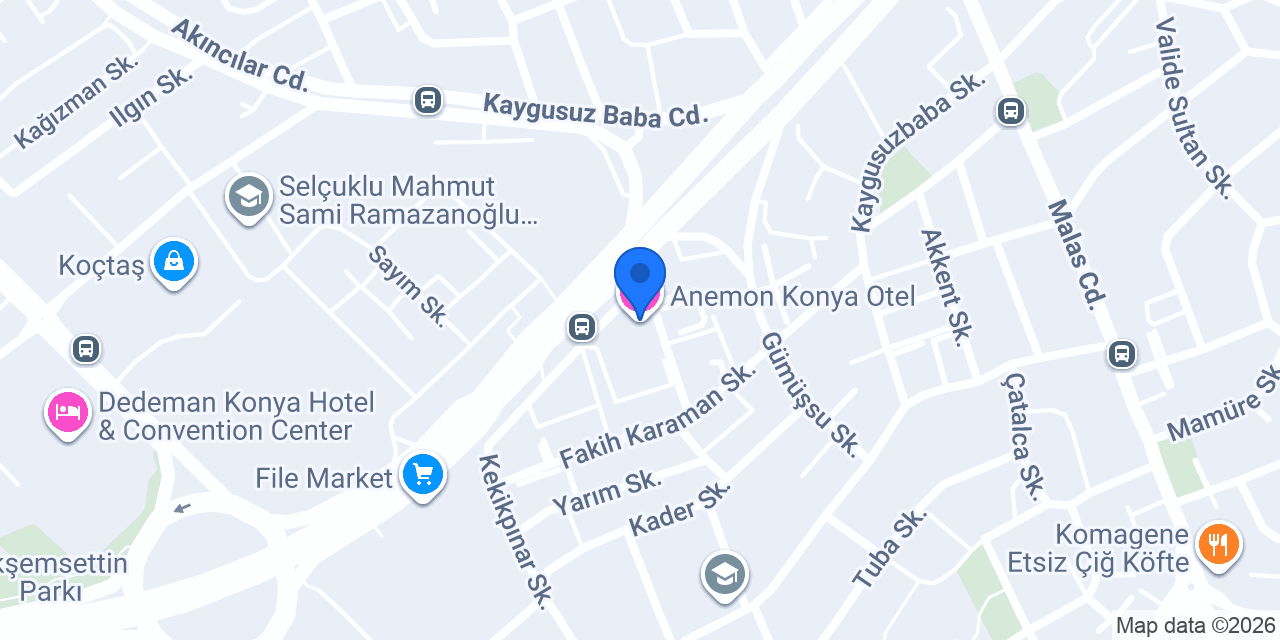 Clean Spa Masaj Konya Anemon Otel konumu