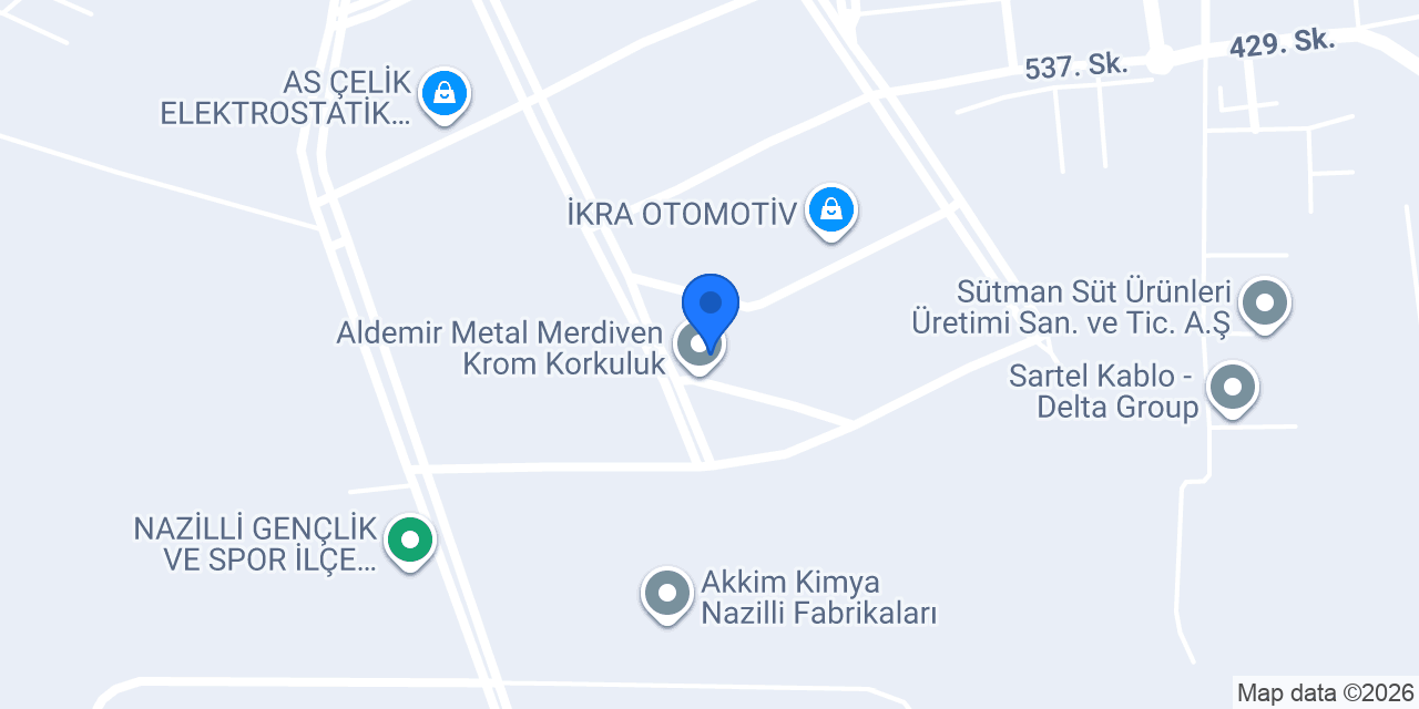 Aldemir Metal Paslanmaz Bayrak Direği konumu