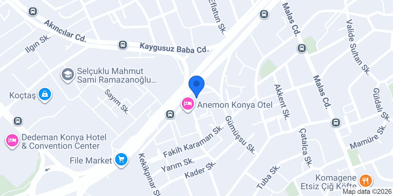 Anemon Taksi Konya konumu