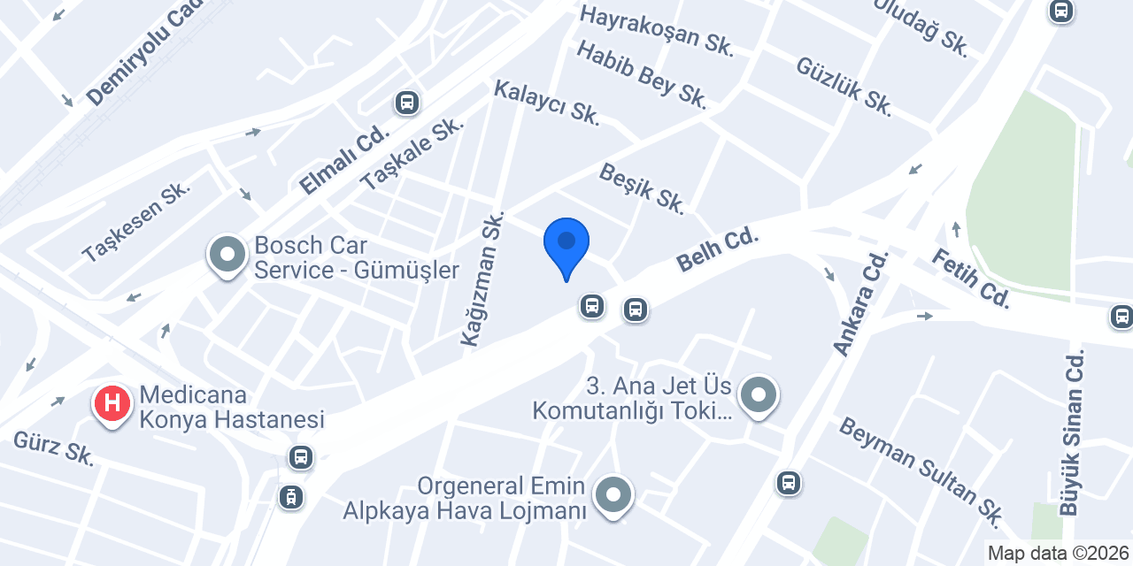 Yataş Bedding Konya konumu
