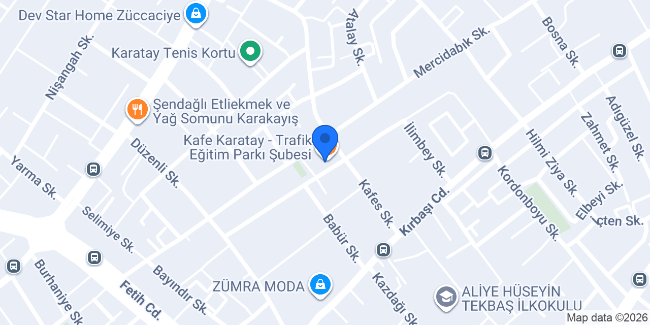 Kafe Karatay - Trafik Eğitim Parkı Şubesi konumu