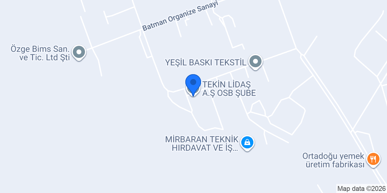 TEKİN LİDAŞ A.Ş OSB ŞUBE konumu