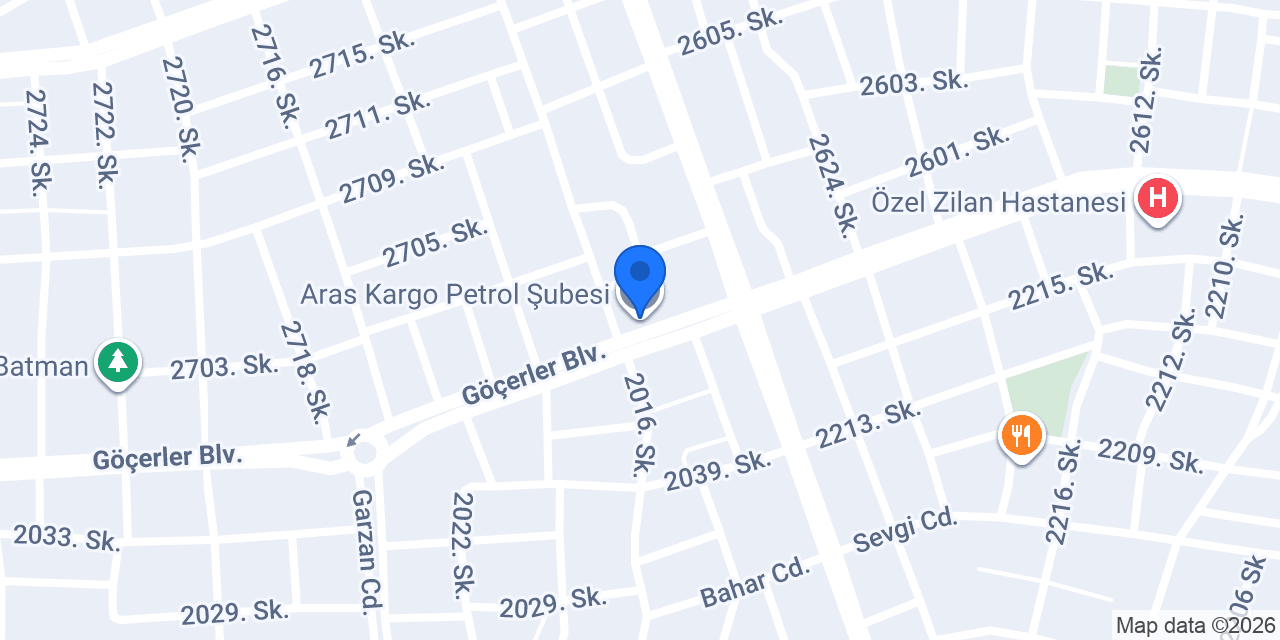 Aras Kargo Petrol Şubesi konumu