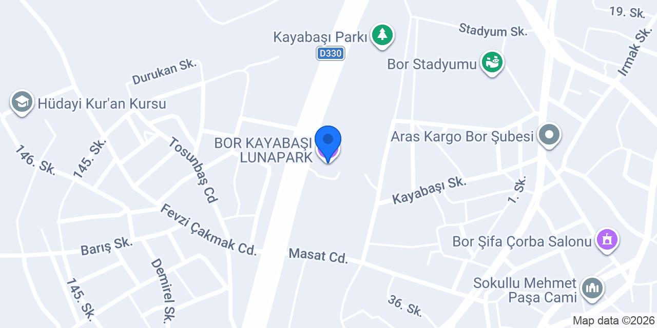 BOR KAYABAŞI LUNAPARK konumu