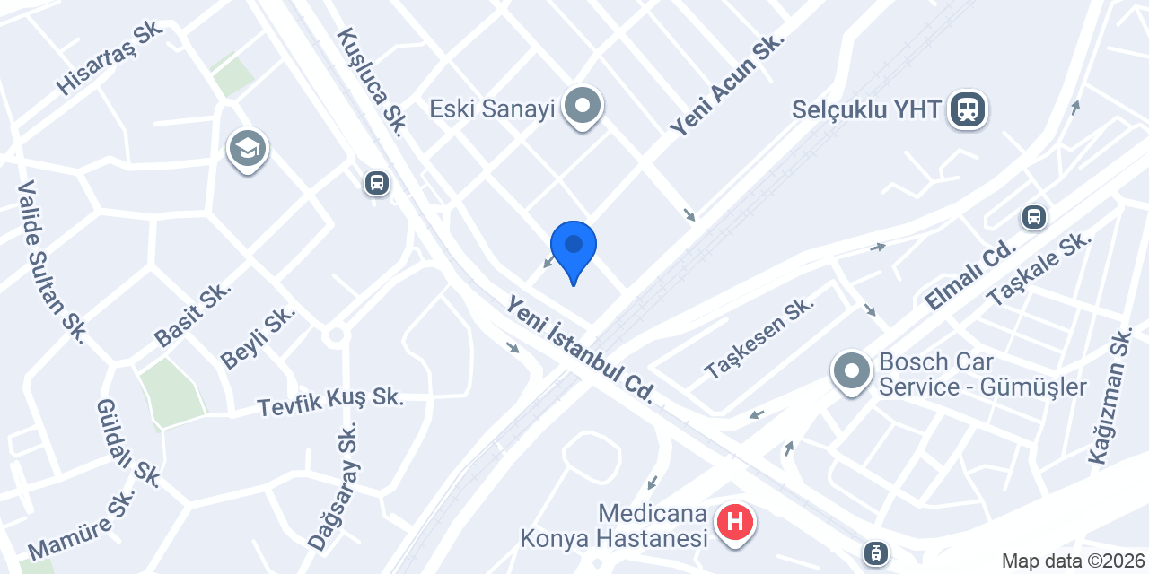 Konya Akü Market konumu