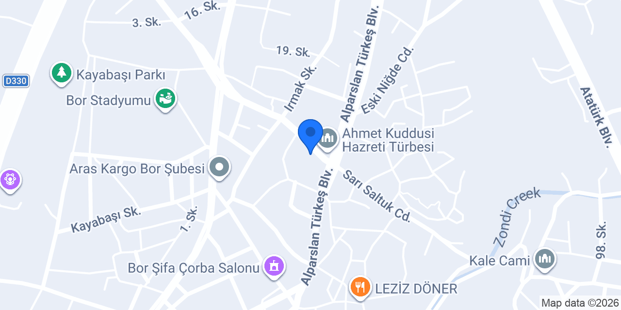 BOR BEĞSAN MARKET konumu