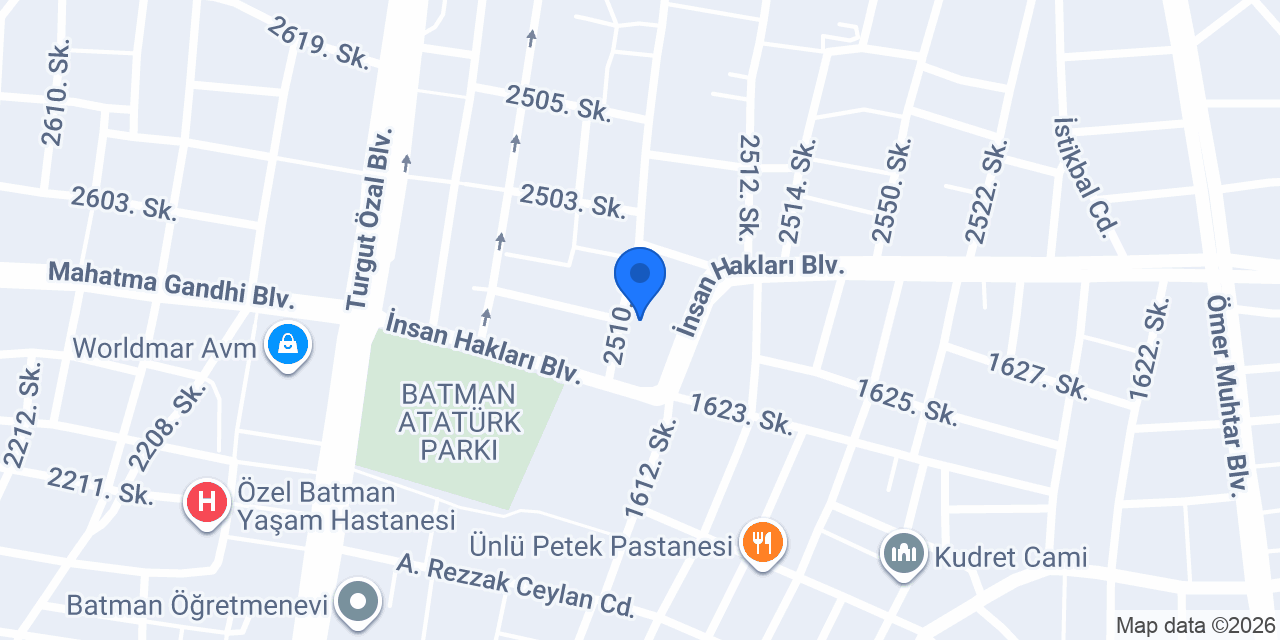 Akdaş Batman Temizlik Şirketi konumu