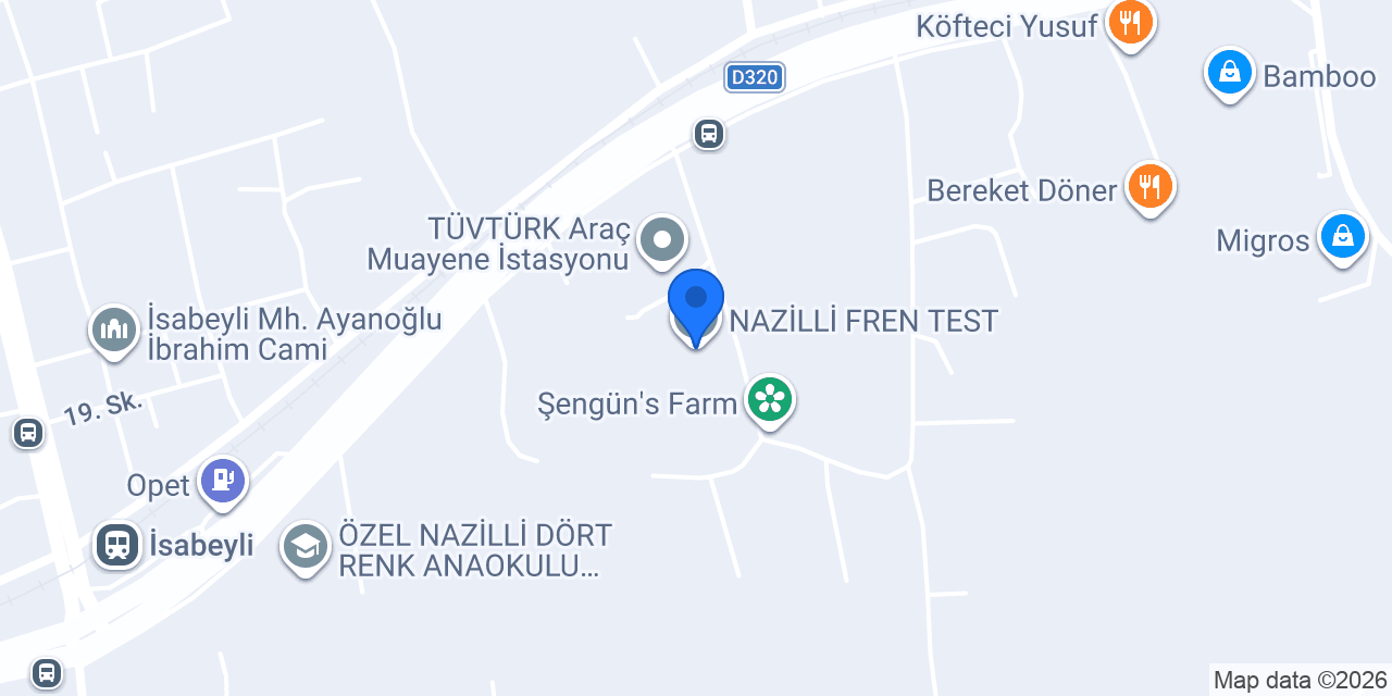 NAZİLLİ FREN TEST konumu
